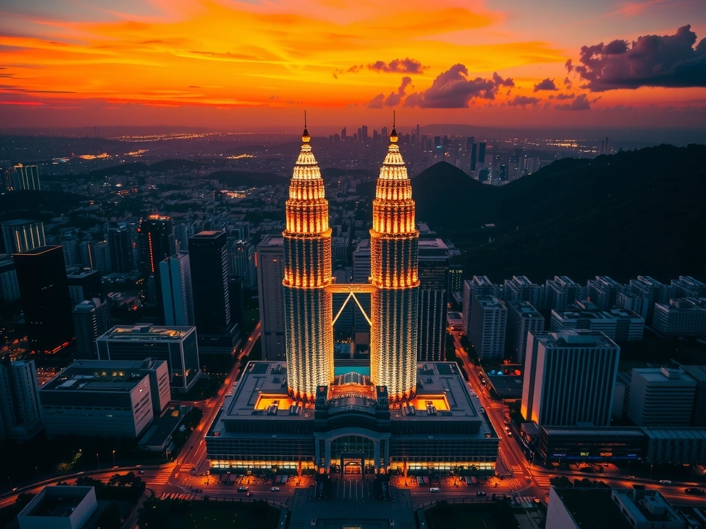 Kuala Lumpur skyline at sunset